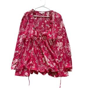 Vintage Victoria Secret sheer Floral Nightie/Robe Size Medium M/L Y2K Feminine